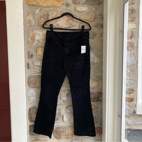 NWT PAIGE Claudine High Waist Crop Flare Pants In Black Velvet Womens 30 $219 - Picture 2 of 12